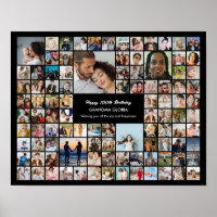 Individuelle 100-Bilder-Fotocollage zum 100. Gebur