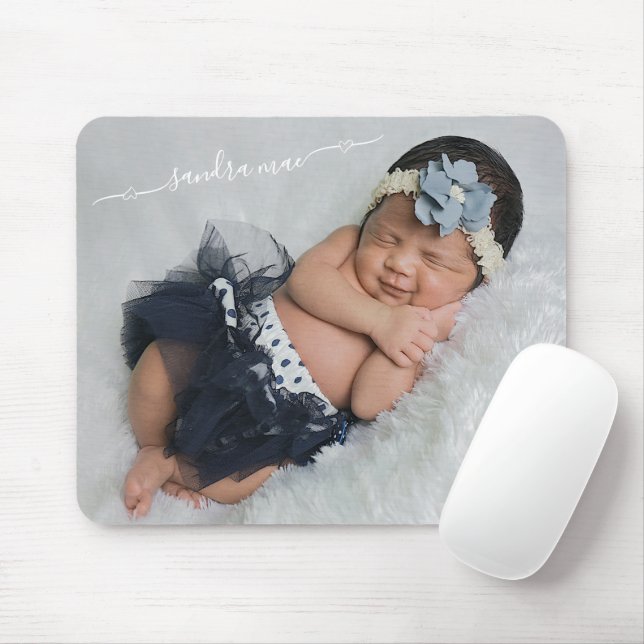 Individuelle Anpassung von Foto- und Babynamen Mousepad (Mit Mouse)