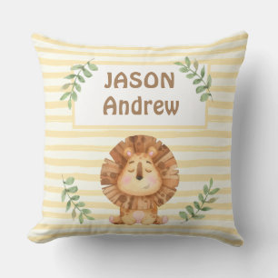 Individuelle Aquarellfarben Lion stripes woodland  Kissen