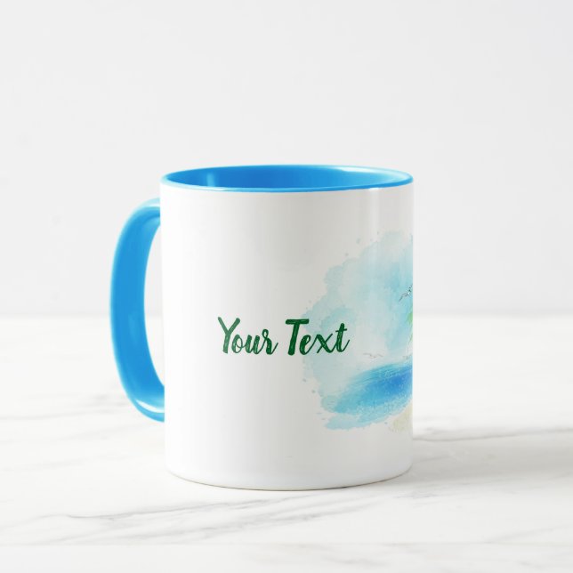Individuelle Aquarelllandschaft Tasse (Vorderseite Links)