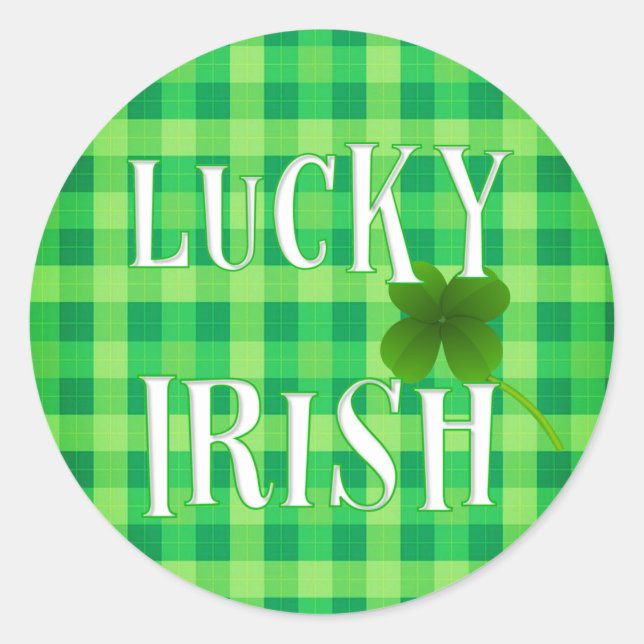 Individuelle ästhetische LUCKY IRISH St. Patrick's Runder Aufkleber (Vorderseite)