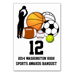 Individuelle Ball Sports Banquet Tischnummer Card