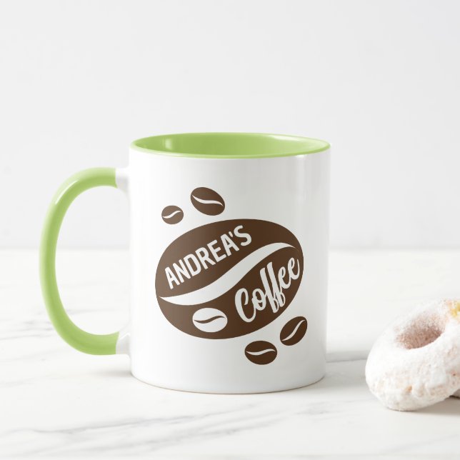 Individuelle Beatmung mit Kaffeebohnen-Design Tasse (Mit Donut)