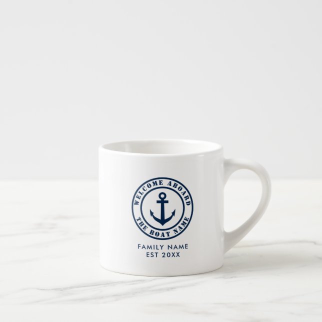 Individuelle Begrüßung an Bord nautischer Anker kl Espressotasse (Rechts)