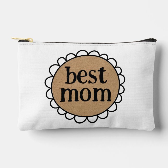 Individuelle BEST MAMA Scalloping Edge Kosmetische Zubehörtasche (Vorderseite)