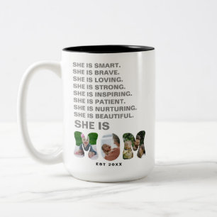 Individuelle Bestätigungsbotschaft Geschenk mit Fo Zweifarbige Tasse