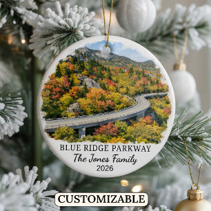 Individuelle Blue Ridge Parkway, North Carolina Keramik Ornament
