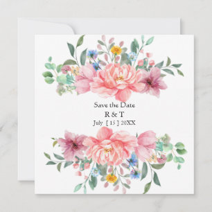 individuelle Blumenkarte zum Speichern des Datums Save The Date
