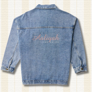 Individuelle Braut-Denimjacke   Rosenholzrosa und  Jeansjacke