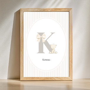 Individuelle Buchstabe K-Nursery-Wandkunst - Baby- Poster