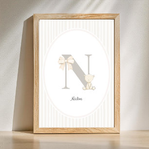 Individuelle Buchstabe N-Nursery-Wandkunst - Baby- Poster
