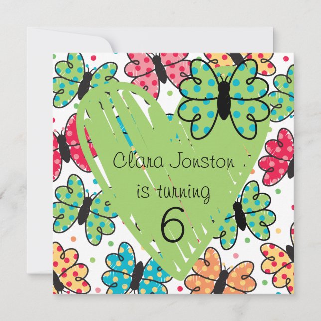 Individuelle Butterfly Geburtstagsfeiern Einladung (Vorderseite)
