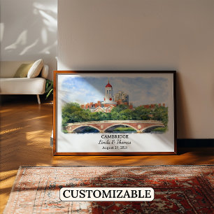 Individuelle Cambridge Wandkunst, Massachusetts Po Poster