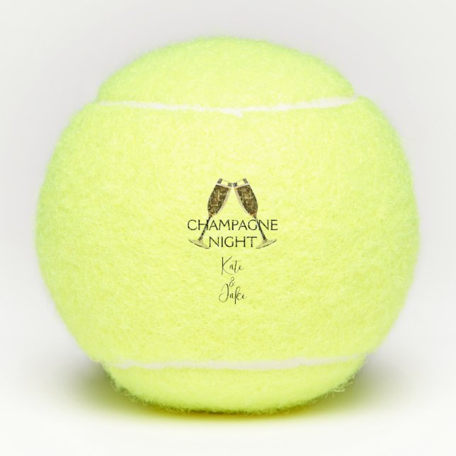 Individuelle Champagner Night Tennis Balls Tennisbälle (Vorderseite)