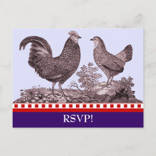 Individuelle Chicken GRILLEN UAWG Response Card Einladungspostkarte
