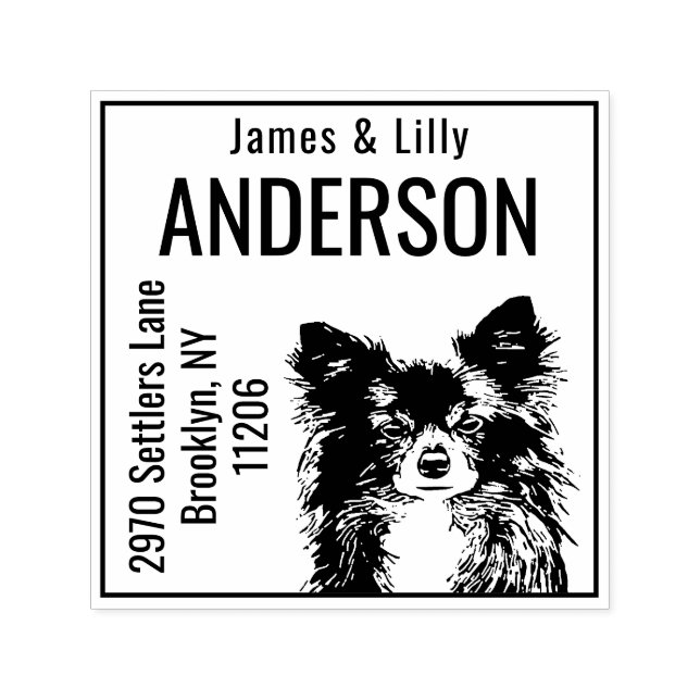 Individuelle Chihuahua-Rücksendeadresse Briefmarke Permastempel (Design)