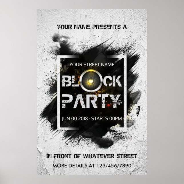 Individuelle Einladung für BlockParty Poster (Vorne)