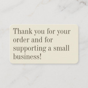 Individuelle elegante Cream Small Business Packagi Visitenkarte