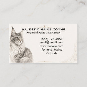 Individuelle elegante Maine-Coon-Zucht-Geschäftska Visitenkarte
