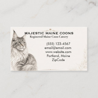 Individuelle elegante Maine-Coon-Zucht-Geschäftska Visitenkarte