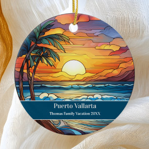 Individuelle Familie Puerto Vallarta Beach Urlaub Keramik Ornament