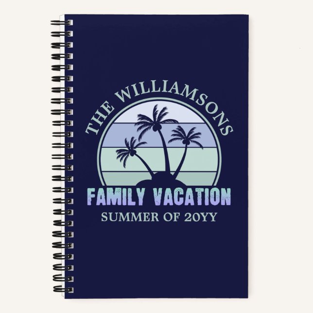 Individuelle Familien Urlaub Strand Tropical Islan Notizbuch (Vorderseite)