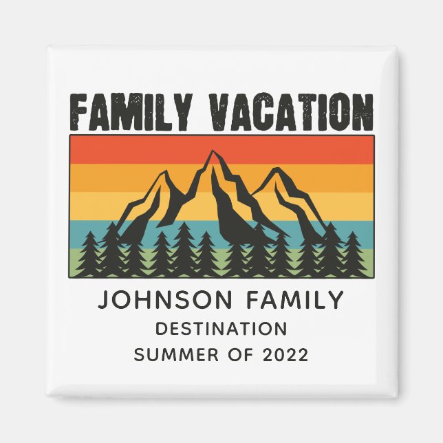 Individuelle Familienferien Berge Wandern Camping Magnet (Vorne)