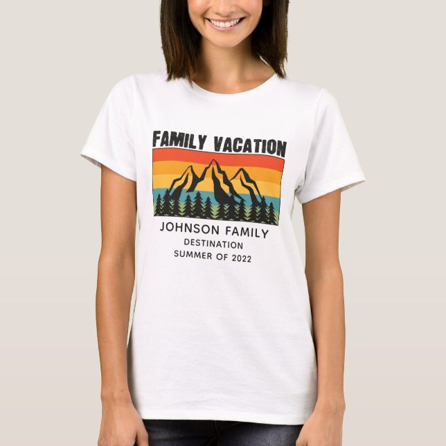 Individuelle Familienferien Berge Wandern Camping T-Shirt (Vorderseite)