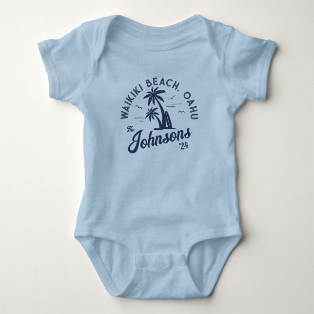 Individuelle Familienferien Sommerstrand Gruppenre Baby Strampler (Vorderseite)