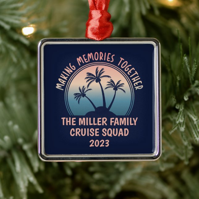 Individuelle Familienferien Sommerstrand-Reise Ornament Aus Metall (Baum)