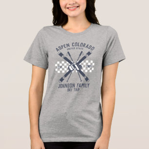 Individuelle Familienfreunde Skireisegruppe Überei Tri-Blend Shirt