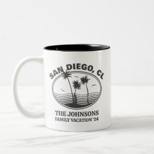 Individuelle Familienfreunde und Beach-Urlaub-Matc Zweifarbige Tasse