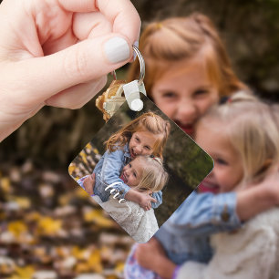 Individuelle Familienliebe Handgeschriebene Foto-P Schlüsselanhänger