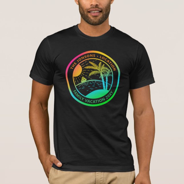 Individuelle Familienname Urlaub am Meer Beach Gro T-Shirt (Vorderseite)