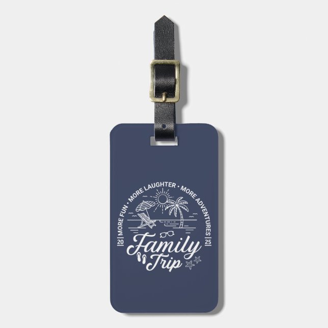 Individuelle Familienreise Gruppe Matching Beach V Gepäckanhänger (Vorderseite vertikal)
