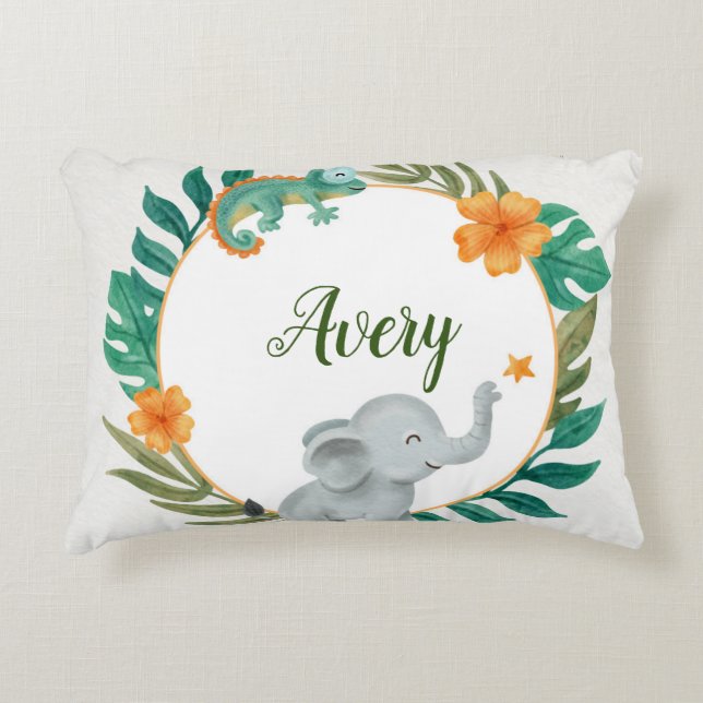 Individuelle Floral Baby Animals Accent Pillow Dekokissen (Vorderseite)