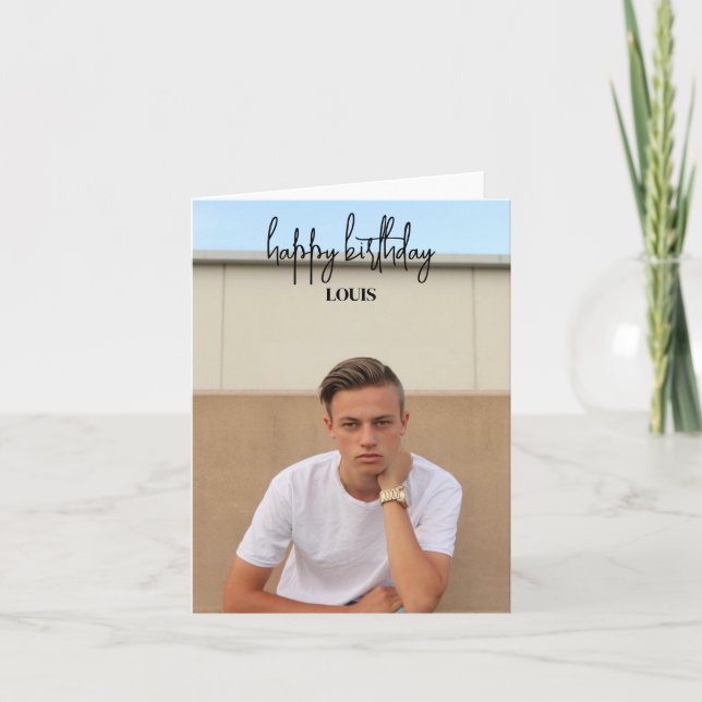 Individuelle Foto Happy Birthday Card Dankeskarte (Vorderseite)