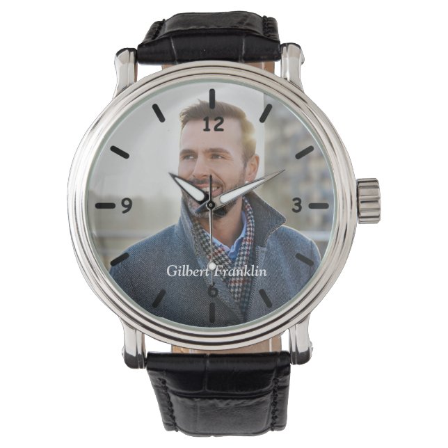 Individuelle Foto Vater Mama Armbanduhr (Vorderseite)