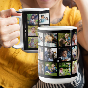 Individuelle Fotocollage-Monogramm personalisiert Kaffeetasse