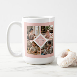 Individuelle Fotocollage zum 1. Muttertag Rosa Blu Kaffeetasse