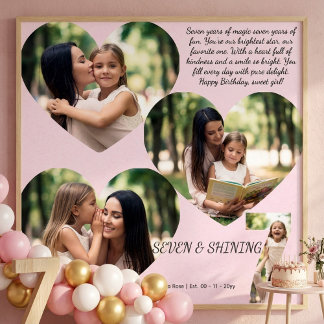 Individuelle Fotocollage zum 7. Geburtstag Poster