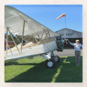 Individuelle Fotogeschenke, Pilot, Flugzeug, Vater Glasuntersetzer