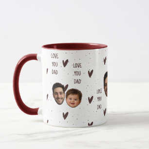 Individuelle Fototasse mit Herz-Muster zum Vaterta Tasse
