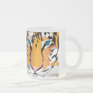 INDIVIDUELLE FROST-TASSE-TIGER-ORANGE MATTGLASTASSE