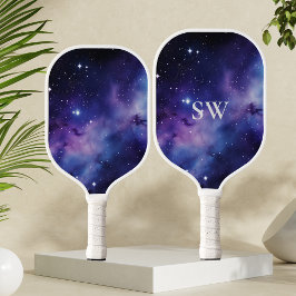 Individuelle Galaxie-Initialen kosmisches Design Pickleball Schläger