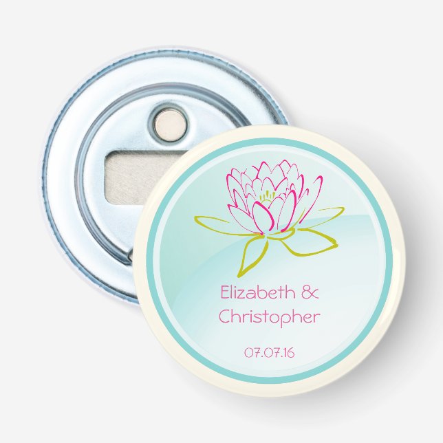 Individuelle Gastgeschenk Hochzeit Lotus-Blume Flaschenöffner (Vorderseite)