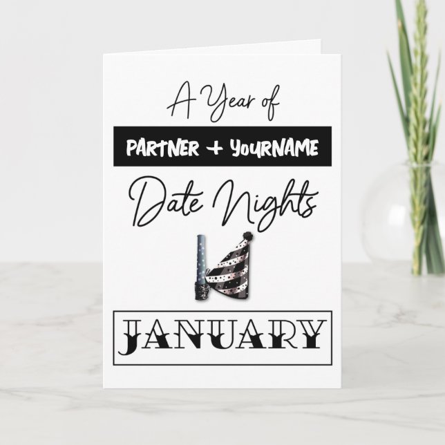 Individuelle Geschenkkarte für einen Januartagaben Dankeskarte (Vorderseite)