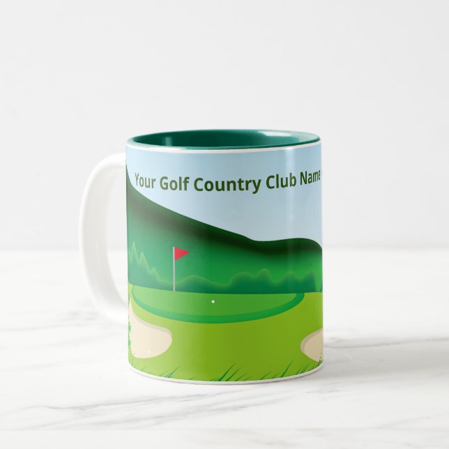 Individuelle Golf-Coffee-Tasse für Damen Golfer Zweifarbige Tasse (Vorderseite Links)