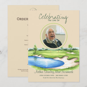 Individuelle Golf-Feier-des-Lebens-Gedenk-Funeral Programm