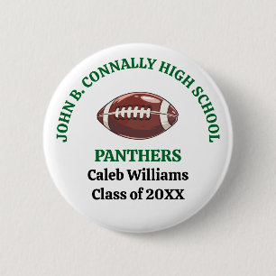 Individuelle Green High School Footballmannschaft Button